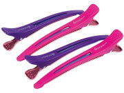 Зажимы для волос Dewal CL2015 цветые пластиковые с силиконовой вставкой в наборе из 4 штук, 11,5 см
