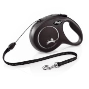 Поводок-рулетка для собак Flexi New Classic M Cord 8 m 022825 Black, до 20 кг, трос