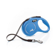 Поводок-рулетка Flexi New Classic S Tape 5 m 023211 Blue для выгула собак, до 15 кг, ремень