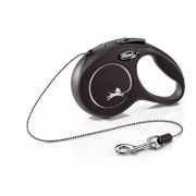 Поводок-рулетка Flexi New Classic XS Cord 3 m 022429 Black для выгула мелких домашних животных, до 8 кг, трос